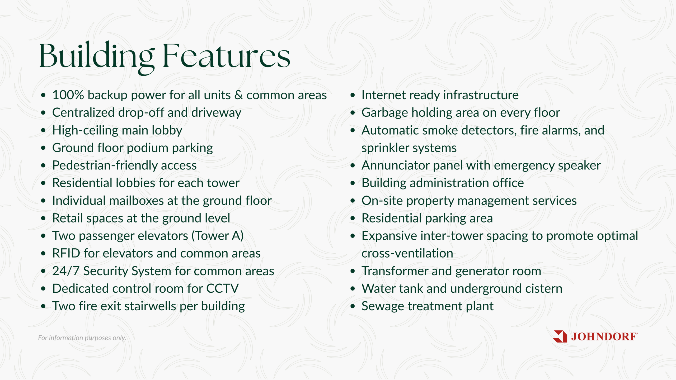 Palmava Tower A building features and facilities
